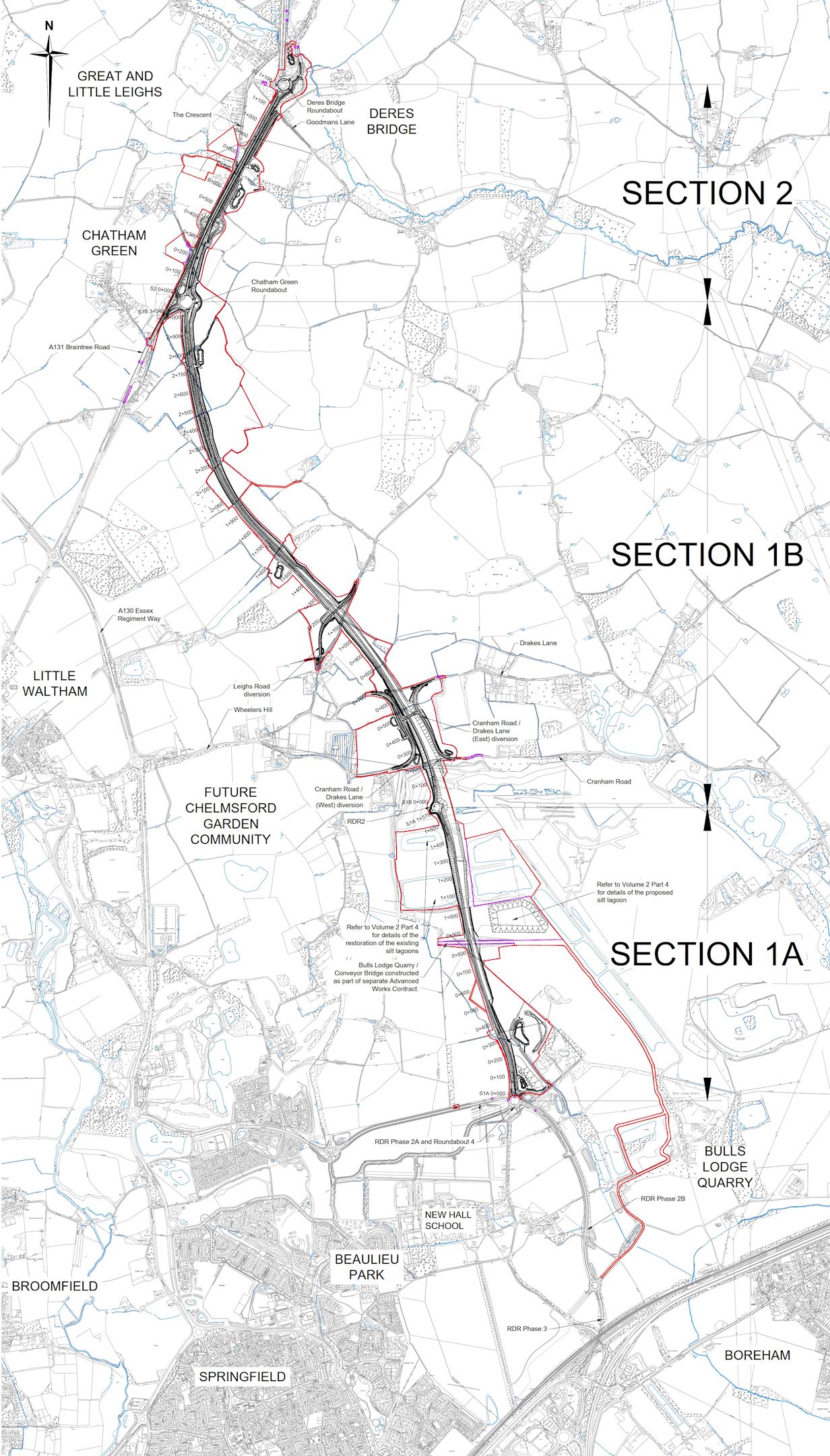 Design drawing showing the full bypass scheme route