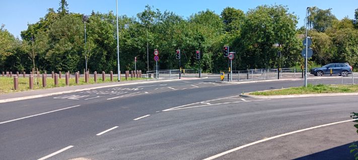 Image showing the new Cambridge Road junction with River Way following its completion.