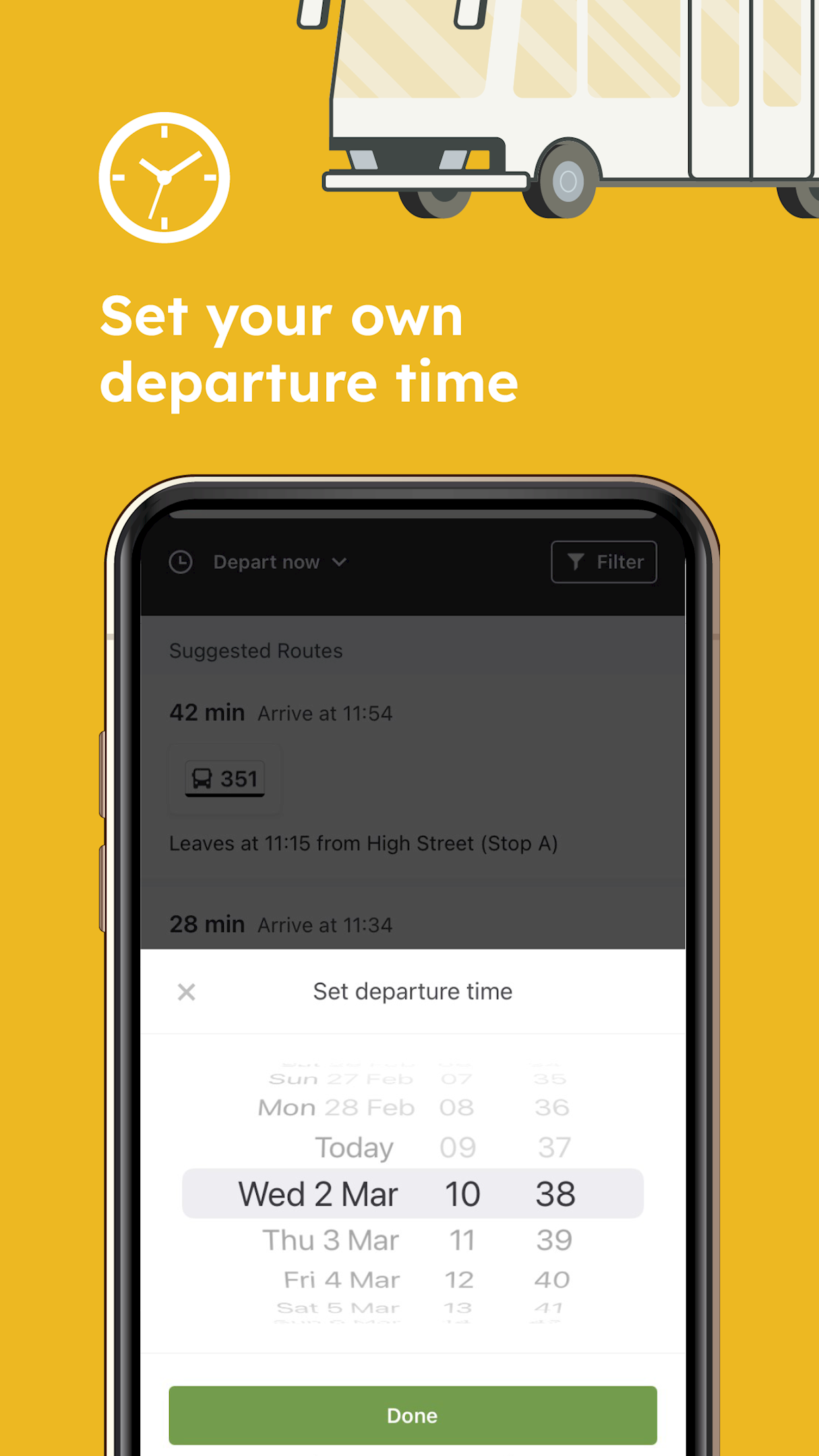 Set your own departure time