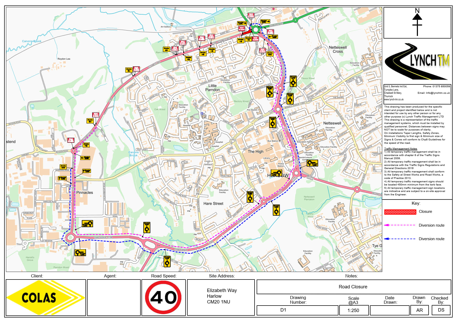 Elizabeth Way diversion route