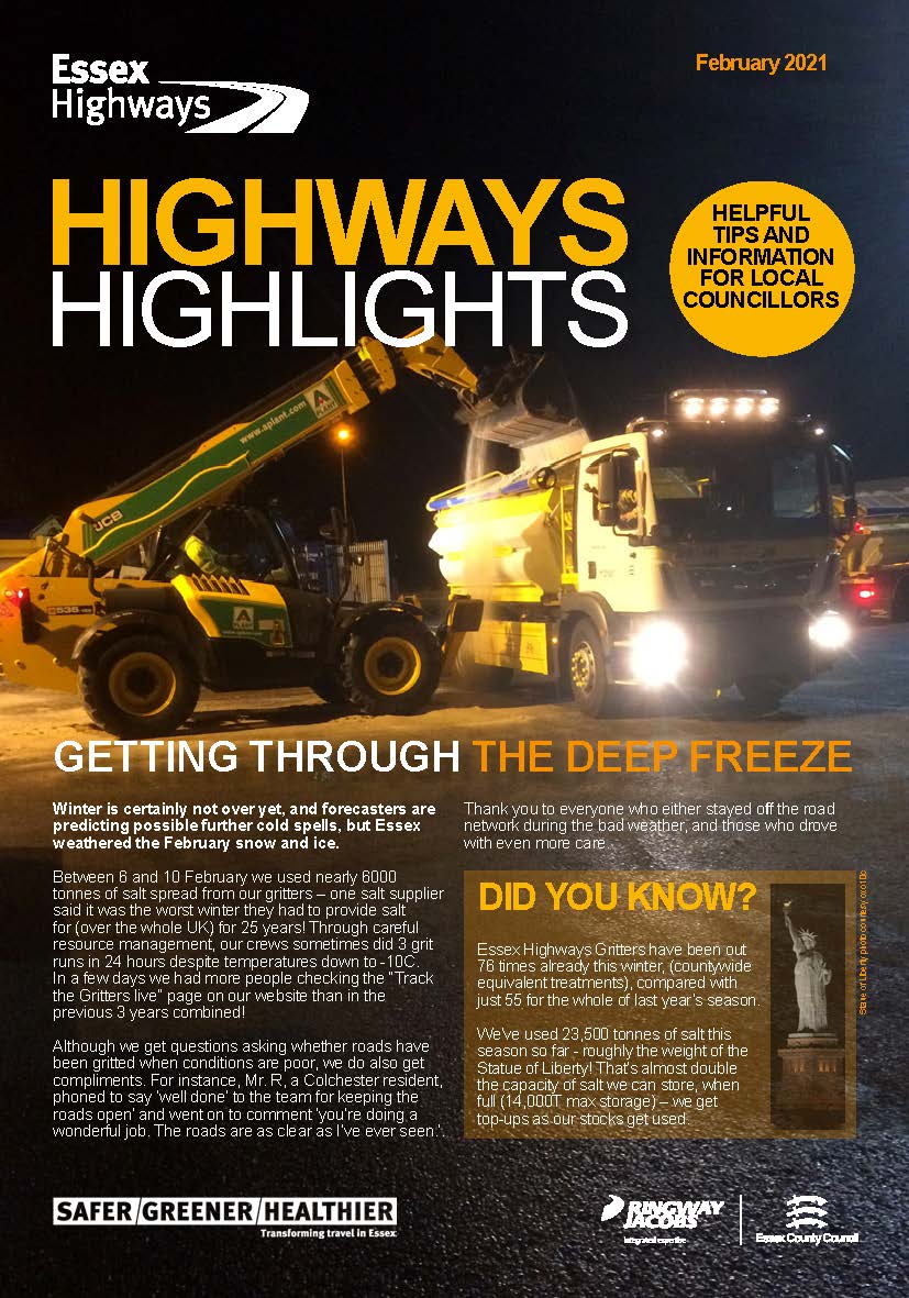 Front cover of the February edition of Highway Highlights