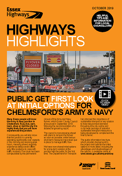 Cover of the October Highways Highlights showing the lead story regarding the Army and Navy flyover