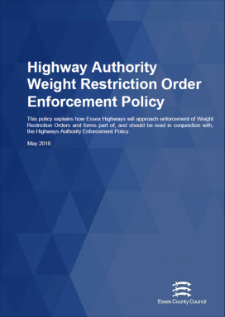 Cover of Highway Authority Weight Restriction Order Enforcement Policy