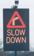 VAS sign with Bend Ahead and Slow Down