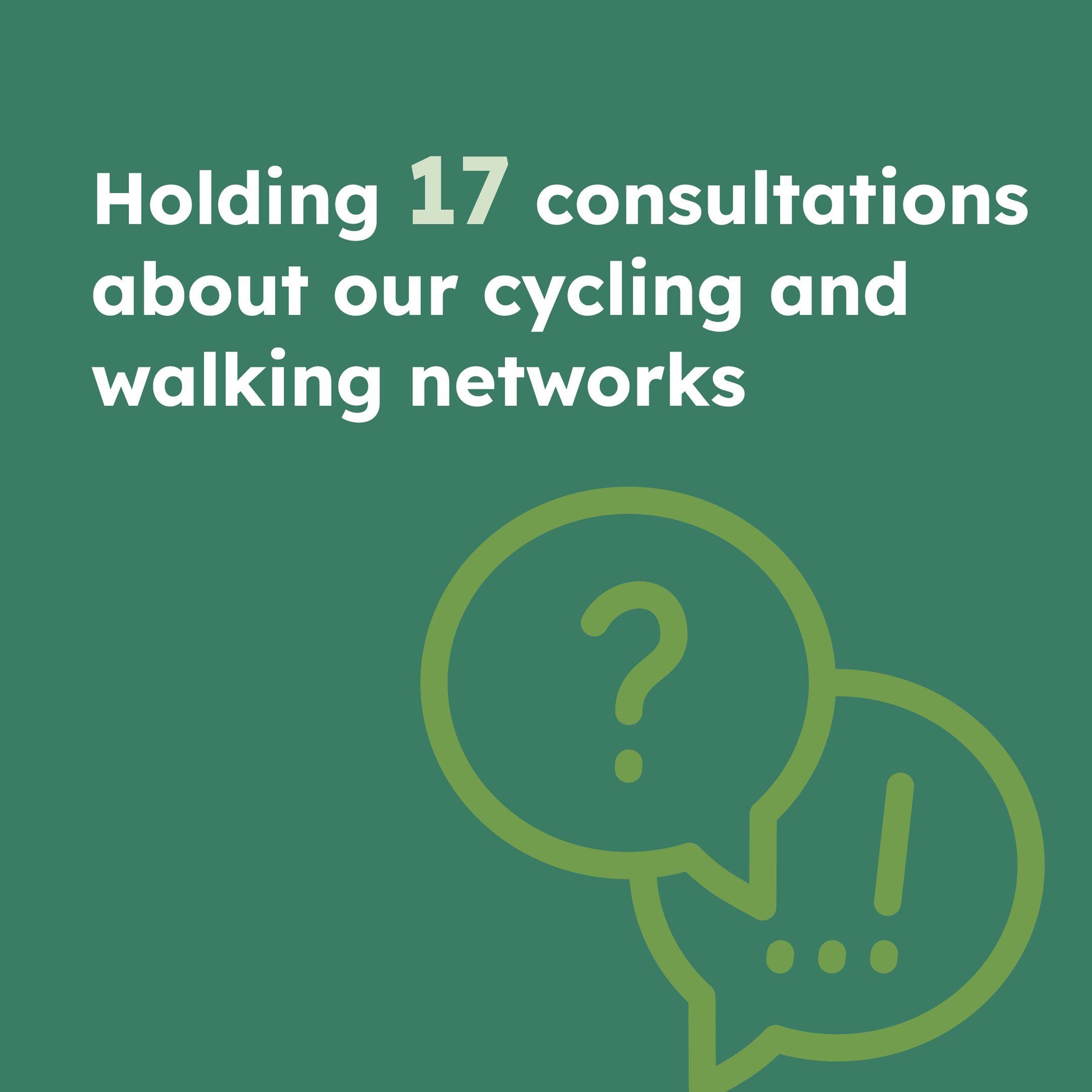 Holding 17 consultations about our cycling and walking networks