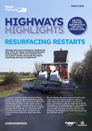 Cover of Highways Highlights - Resurfacing restarts